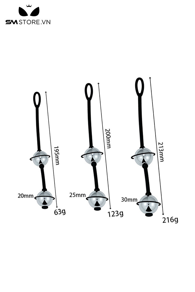 SMT4274 - Đồ chơi hậu môn anal beads với chuỗi 2 hạt inox bóng