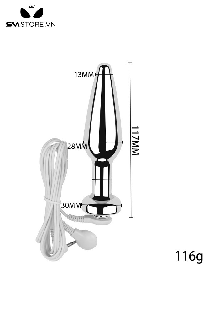 SMT4280 - Đồ chơi hậu môn inox cao cấp thân thuôn dài và đầu bo tròn