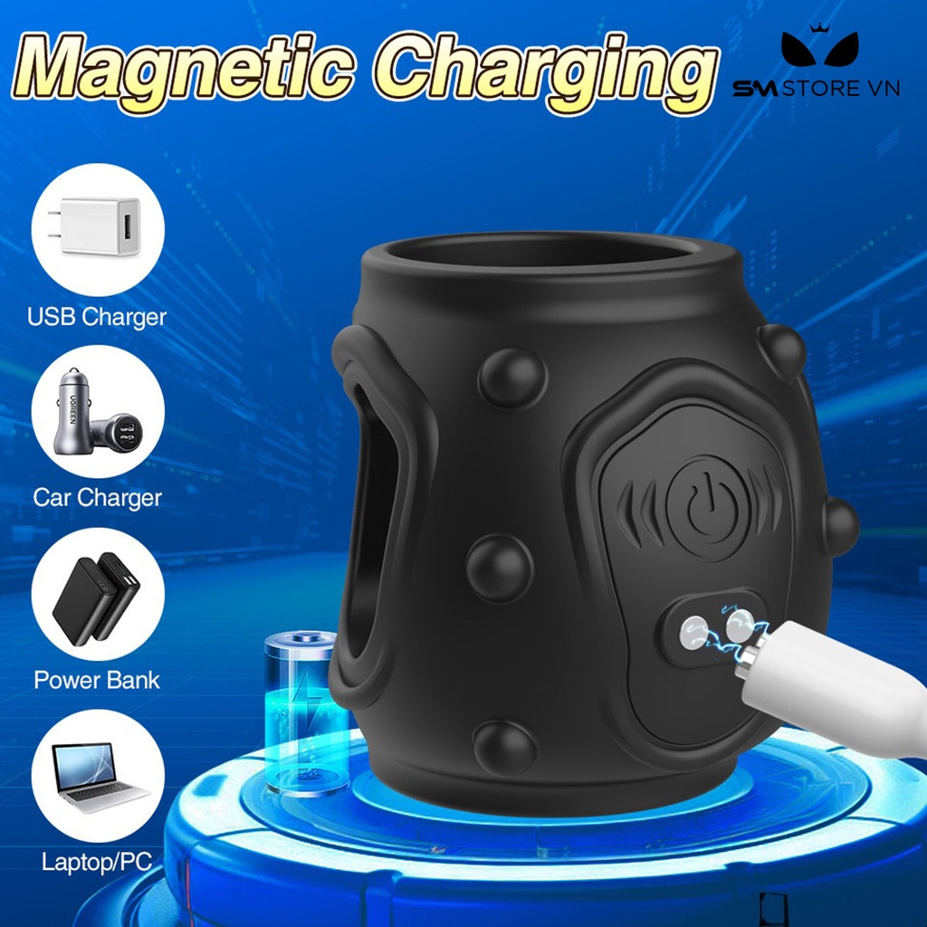 SMT4295 - Vòng bi đeo dương vật chống xuất tinh sớm có 10 chế độ