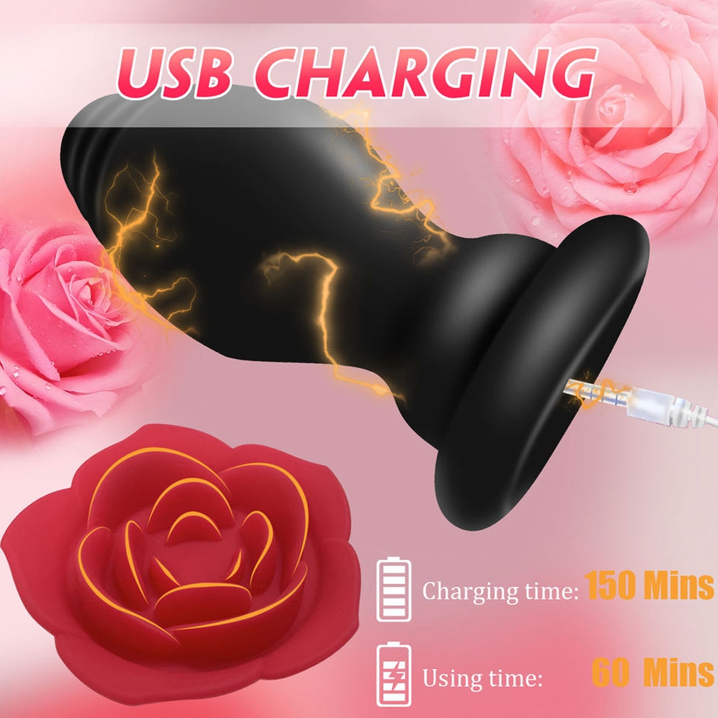 SMT4319 - Máy rung hậu môn silicon hình bông điều khiển từ xa dài 8.3cm