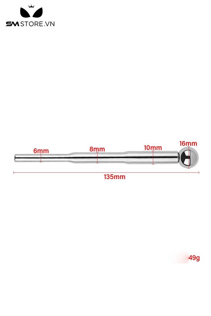 SMT4334 - Sounding inox dạng thanh thẳng có nút đóng mở dài 135mm
