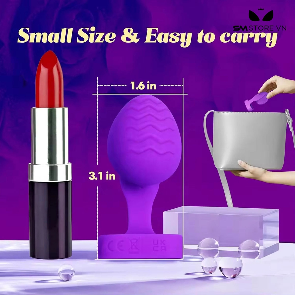 SMT4338 - Ngón tay rung vân sóng nước có quai đeo dài 46mm và sạc điện