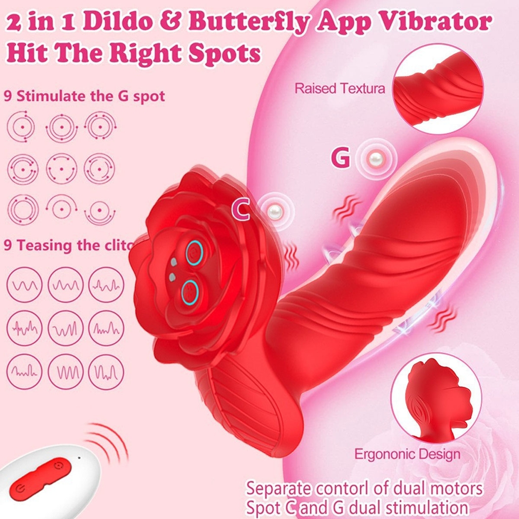 SMT4360 - Máy rung đầu dương vật với đế hình cánh hoa lá dài 148mm