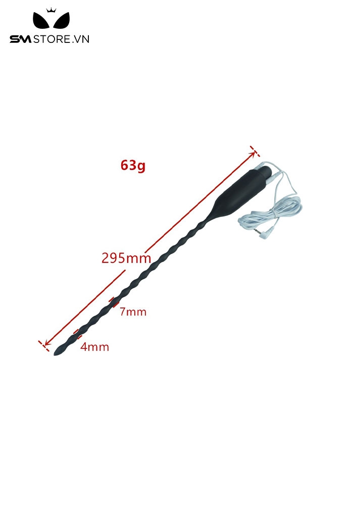 SMT437 - Đồ chơi kích thích niệu đạo silicon màu đen dài 295mm