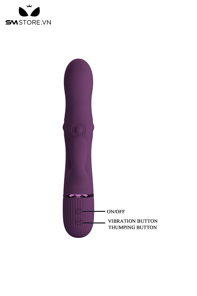 SMT4383 - Máy rung Pretty Love 2 đầu có 10 tần số sạc điện dài 20cm