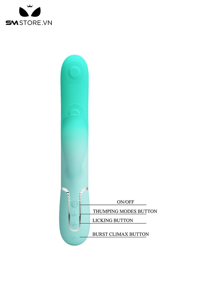 SMT4386 - Máy rung đầu dương vật silicon có nhánh lưỡi liếm dài 228mm