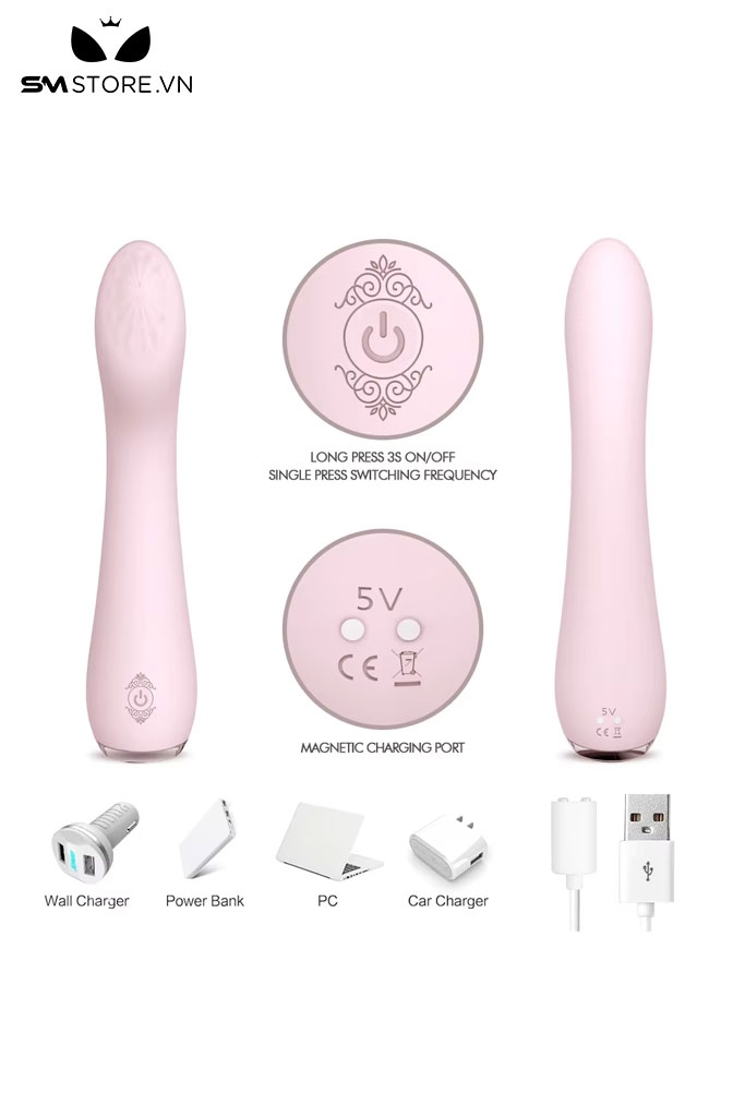 SMT4394 - Máy rung có 9 tần số và sạc điện dài 193mm dễ vệ sinh