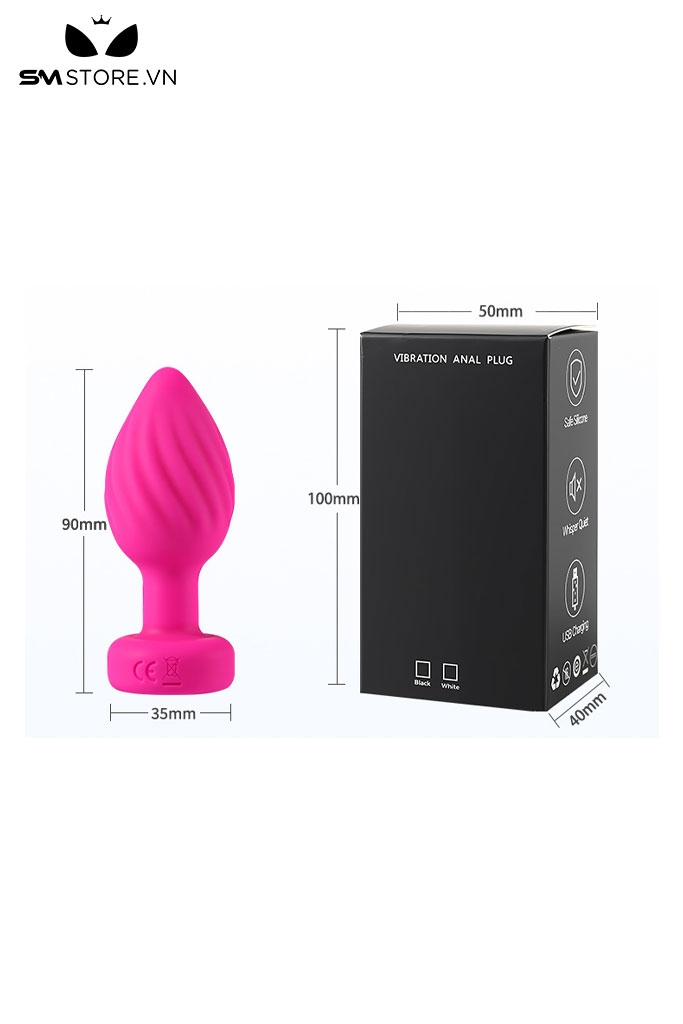 SMT4431 - Máy rung hậu môn vân xoắn ốc silicon mềm điều khiển xa