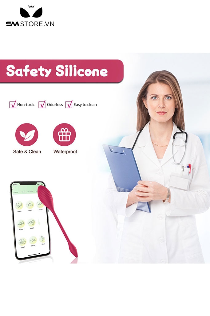 SMT4482 - Trứng rung 2 đầu không dây điều khiển qua APP dài 21cm
