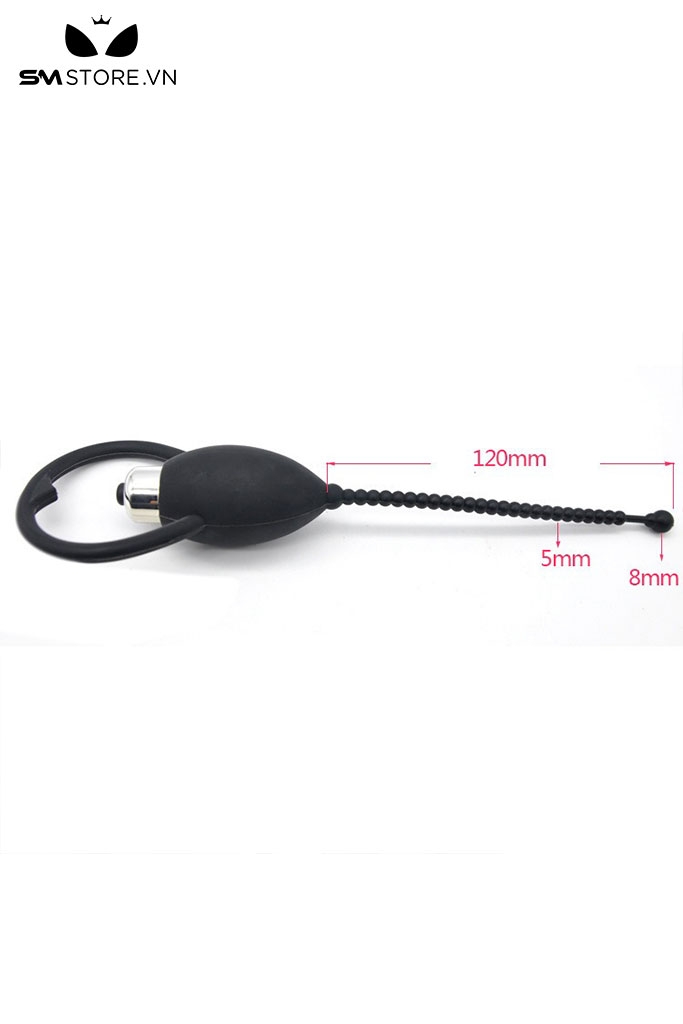 SMT4484 - Đồ chơi niệu đạo sounding silicon rung dạng chuỗi hạt mềm