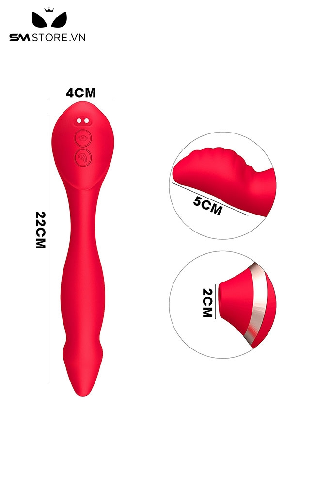 SMT4490 - Máy hút âm đạo 2 đầu có 10 tần số và sạc điện dài 22cm