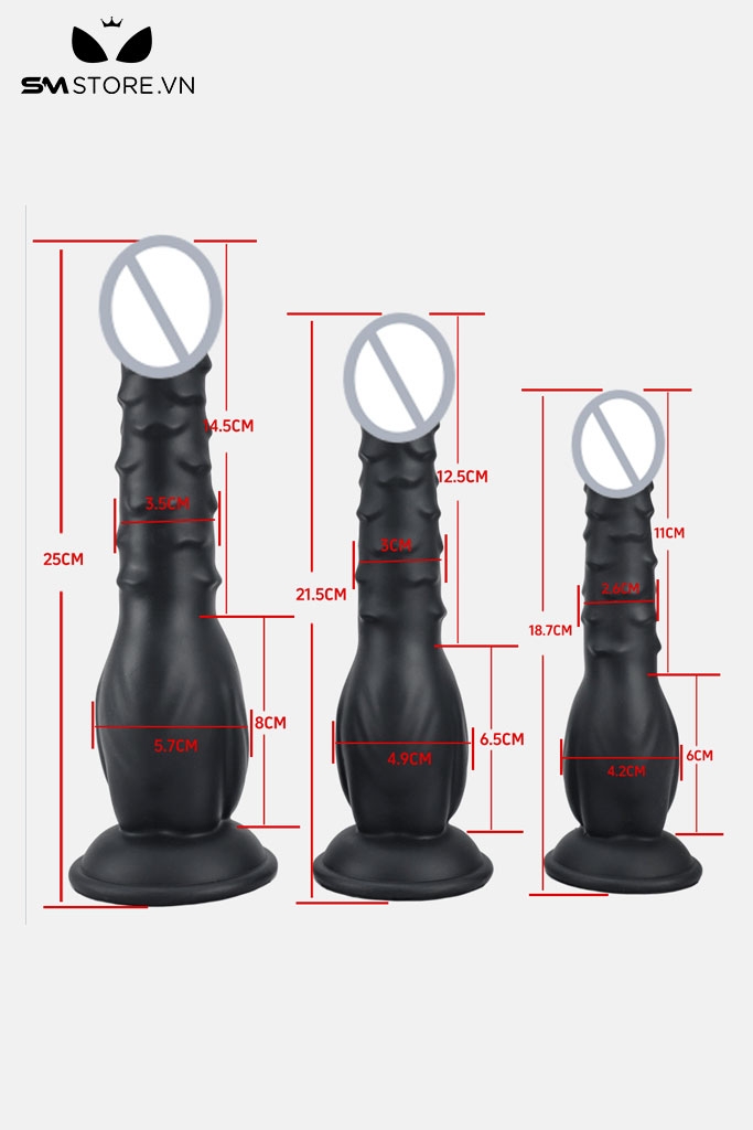 SMT4510 - Dương vật giả với đường vân ngang có đế dính tường