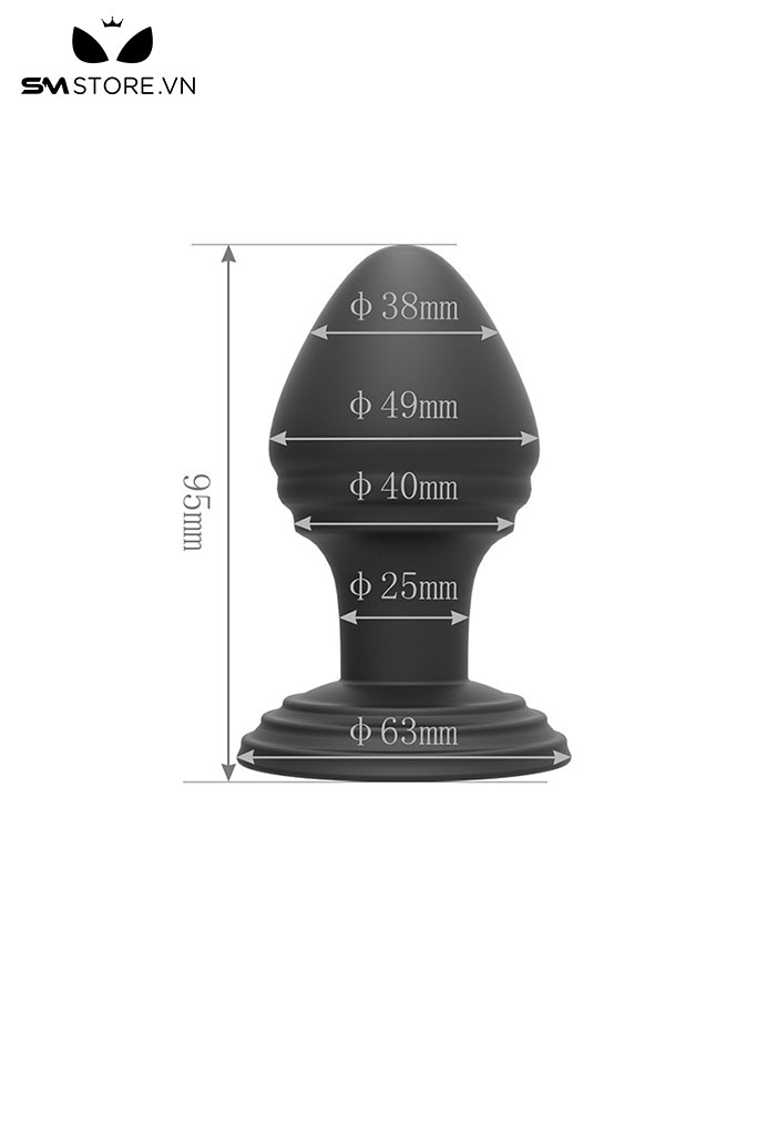 SMT4518 - Butt plug hậu môn silicon với những đường vân ngang