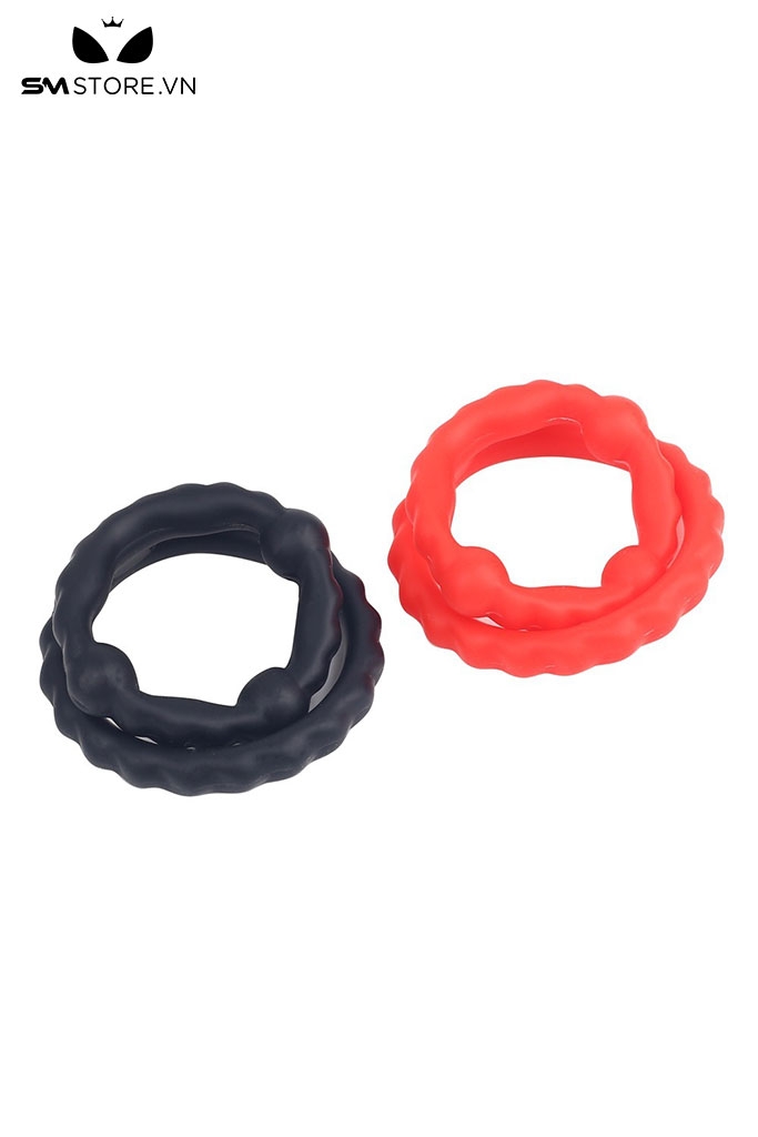 SMT4527 - Vòng đeo gốc dương vật đôi chất liệu silicon đàn hồi dài 48mm