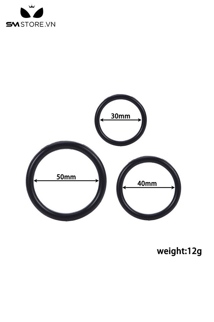 SMT4528 - Combo 3 vòng đeo gốc dương vật silicon dài 30 40 và 50mm