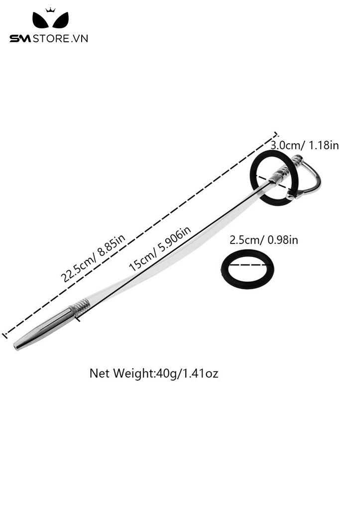 SMT4540 - Sounding silicon niệu đạo với ống trong suốt có nắp nhọn