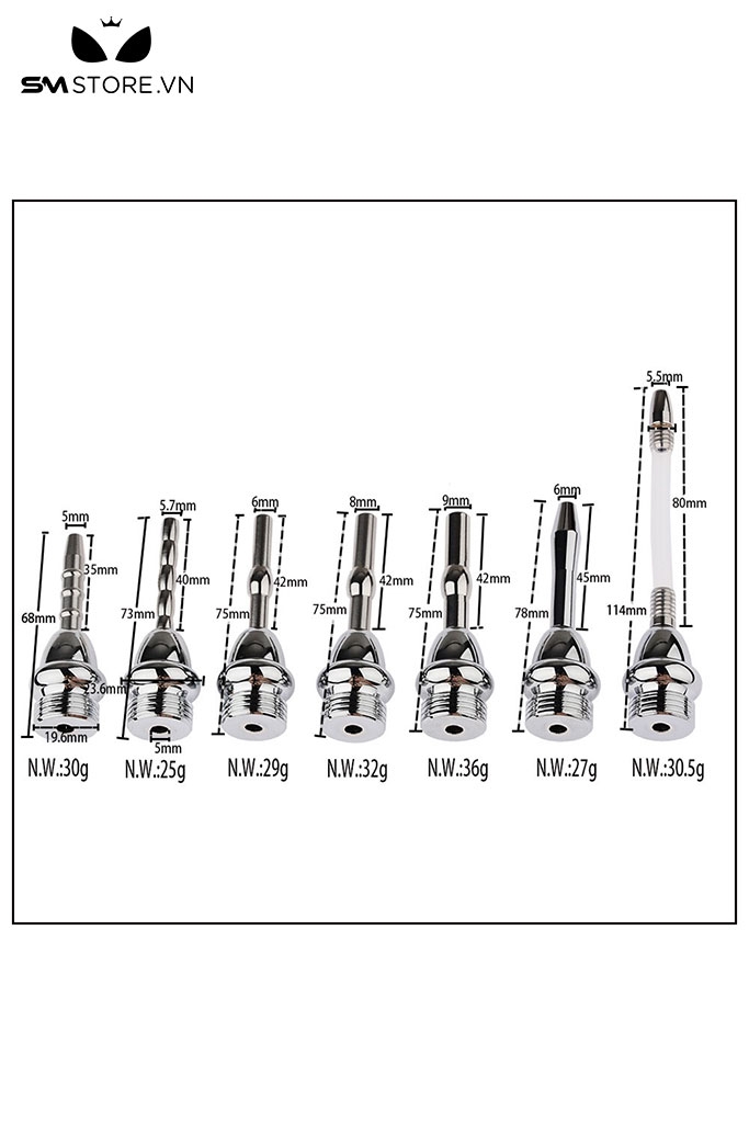 SMT4548 - Sounding inox niệu đạo thiết kế bi nổi và xoắn ốc rỗng bên trong