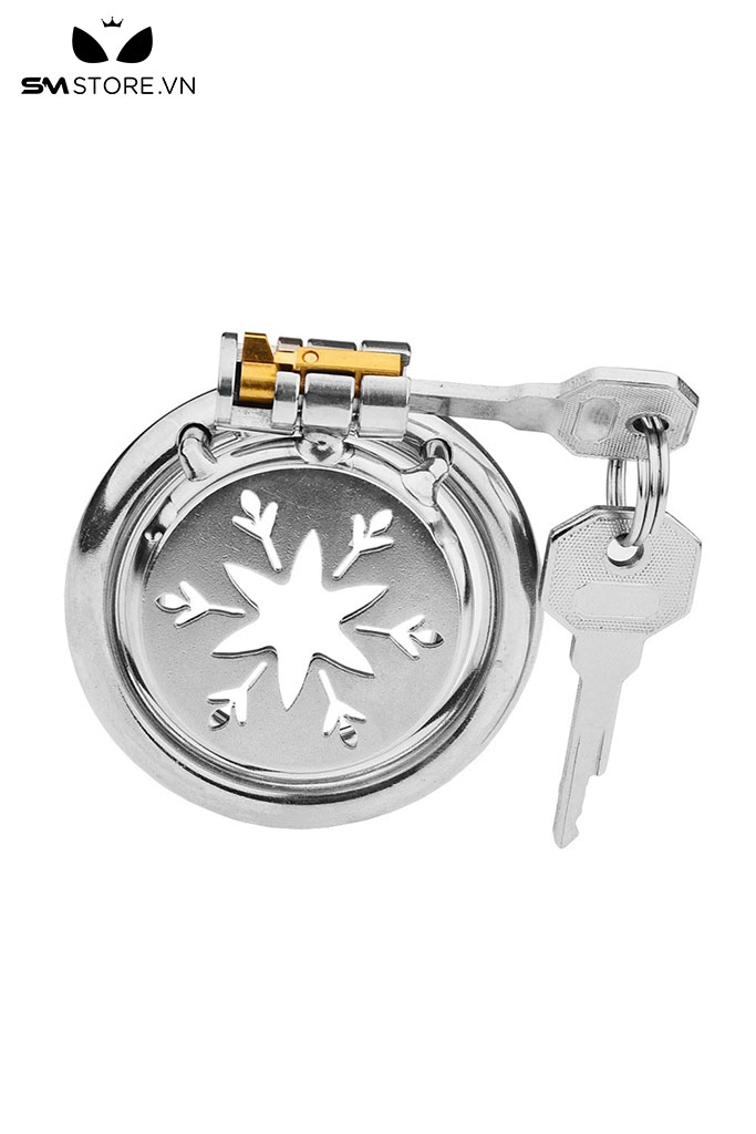 SMT4556 - Khóa dương vật inox mặt dẹt hình bông tuyết có 4 size