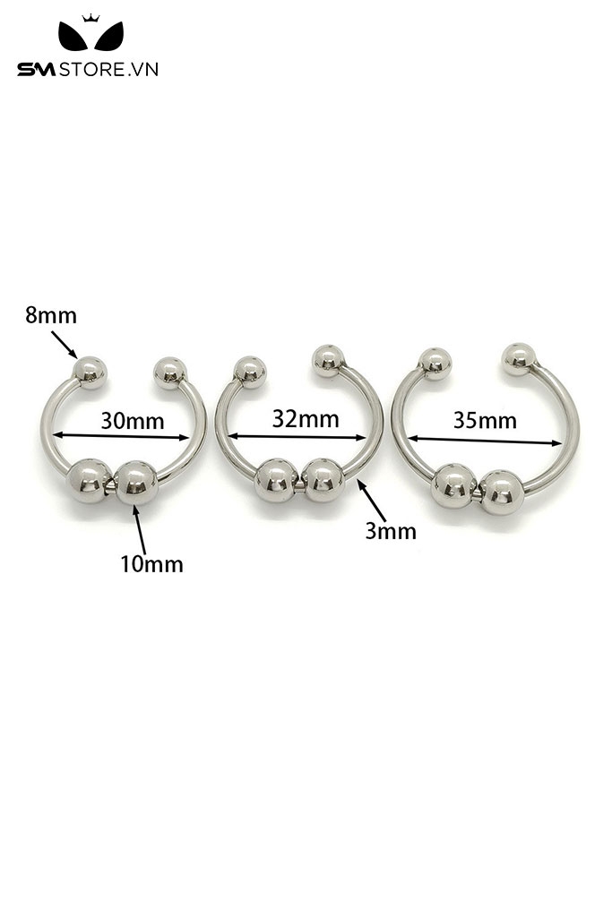 SMT4576 - Vòng bi đeo cu inox với chuỗi 4 hạt dài 30 32 và 35mm