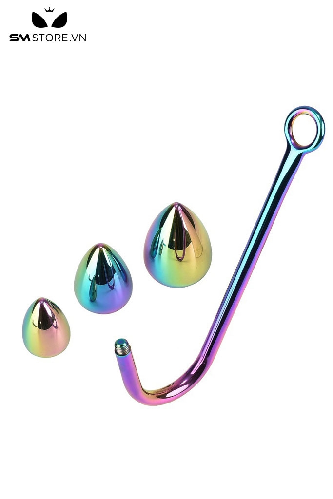 SMT4586 - Anal hook có thể tháo rời màu cầu vòng 26 34 và 40mm