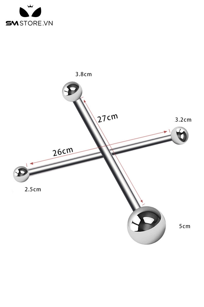 SMT4588 - Anal hook inox không gỉ dạng thanh thẳng với 2 đầu tròn