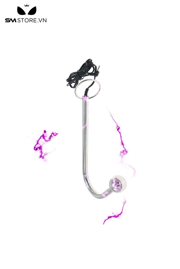 SMT4589 - Anal hook có 1 đầu bi tròn kích điện dài 20cm inox không gỉ