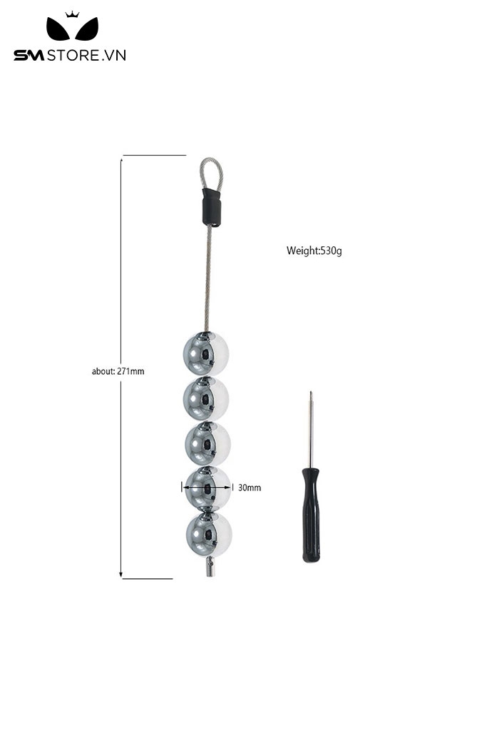 SMT4590 - Đồ chơi hậu môn anal beads với chuỗi hạt bi tròn có thể tháo rời