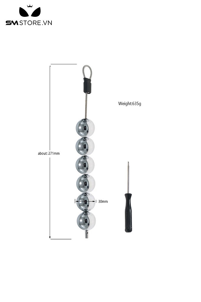 SMT4590 - Đồ chơi hậu môn anal beads với chuỗi hạt bi tròn có thể tháo rời