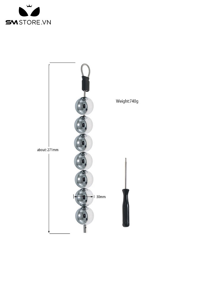 SMT4590 - Đồ chơi hậu môn anal beads với chuỗi hạt bi tròn có thể tháo rời