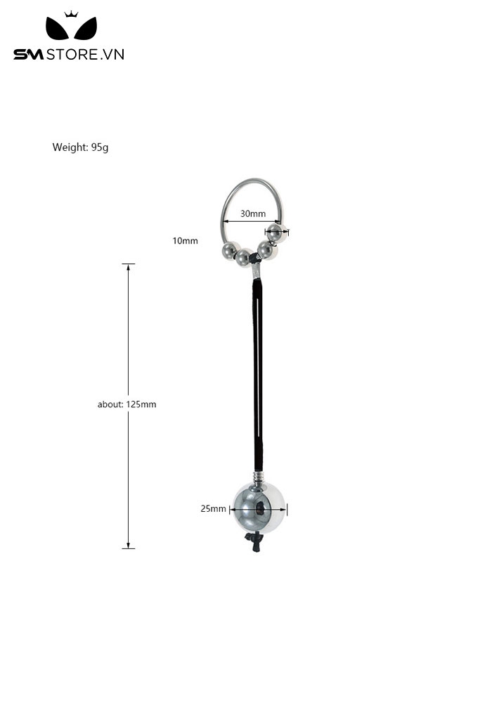 SMT4591 - Anal bead với chuỗi hạt bi tròn có vòng tròn inox