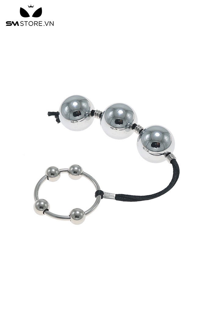 SMT4591 - Anal bead với chuỗi hạt bi tròn có vòng tròn inox