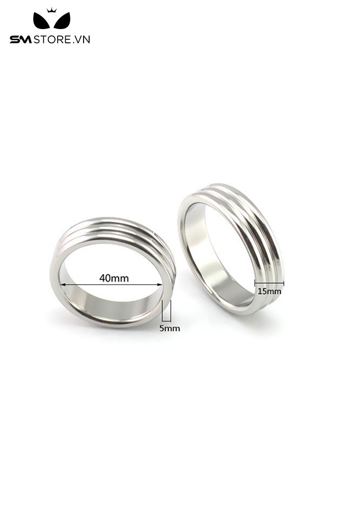 SMT4593 - Vòng đeo cu inox 3 vòng tròn trơn liền dài 38 40 45 và 50mm