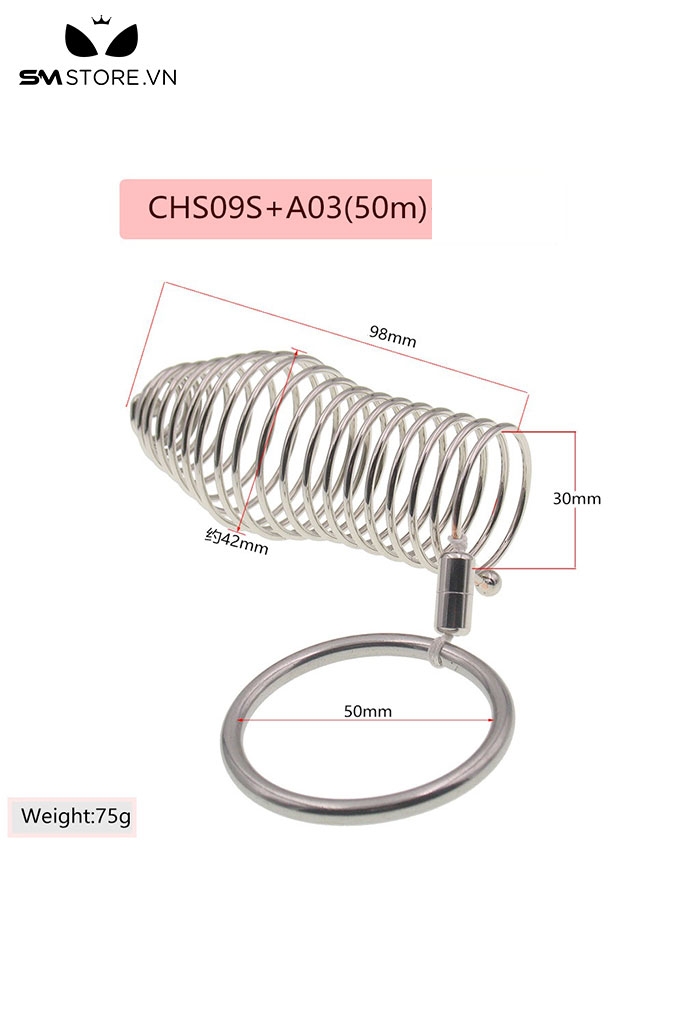 SMT4594 - Vòng đeo dương vật inox không gỉ dạng lò xo có thể tháo rời