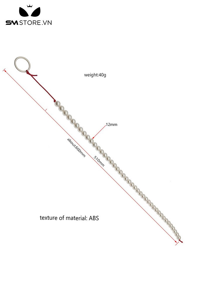 SMT4600 - Anal beads dạng chuỗi hạt ngọc trai dài 60cm dây co giãn