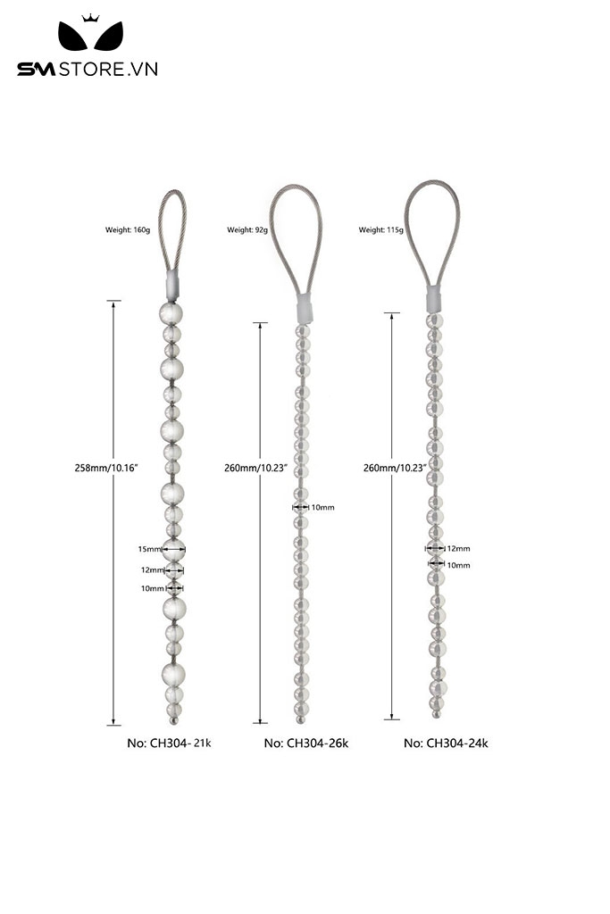 SMT4601 - Đồ chơi hậu môn anal beads chuỗi hạt bóng inox không gỉ