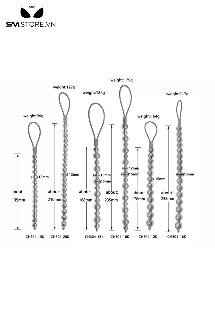 SMT4601 - Đồ chơi hậu môn anal beads chuỗi hạt bóng inox không gỉ