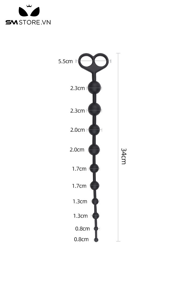 SMT4604 - Anal beads dạng chuỗi hạt tăng dần có tay cầm và dài 34cm