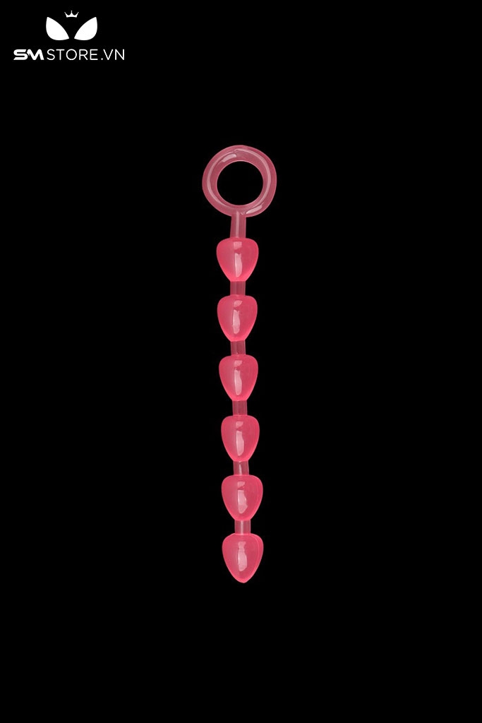 SMT4605 - Đồ chơi hậu môn anal beads dạng chuỗi hình trái tim có tay cầm