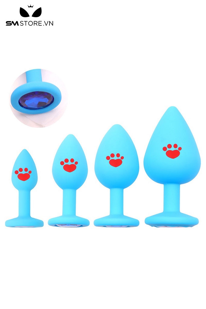 SMT4644 - Butt plug móng vuốt mèo đính đá silicon có 5 kích cỡ