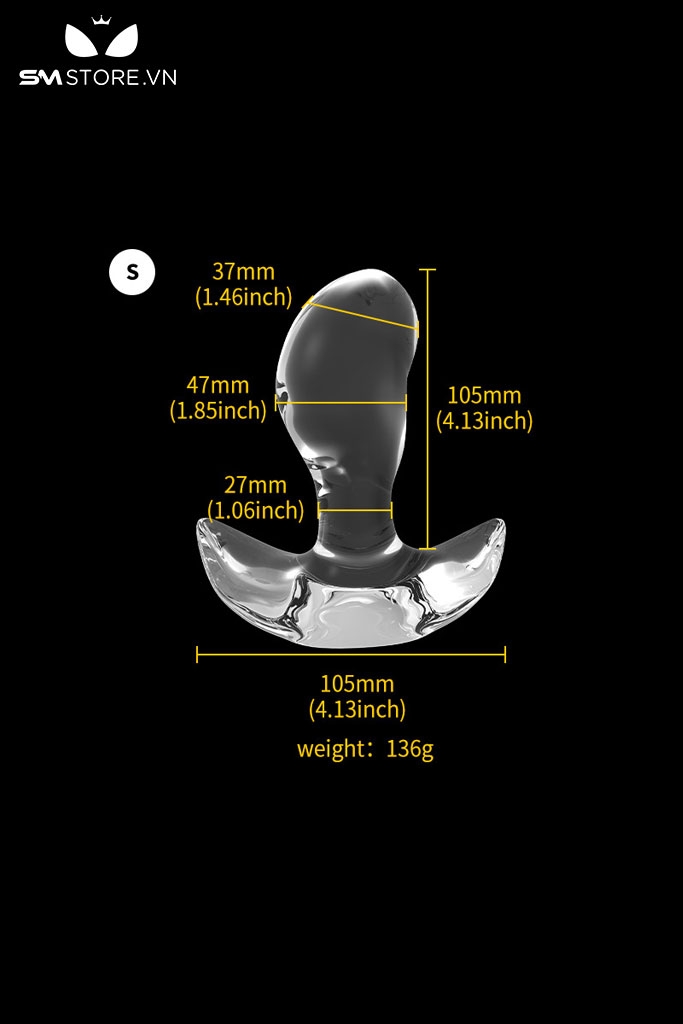 SMT4645 - Đồ chơi hậu môn silicon hình quả xoài phần đế loe rộng