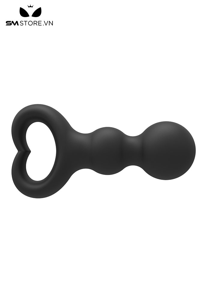 SMT4650 - Anal beads chuỗi hạt 2 tầng với tay cầm hình trái tim dài 98mm