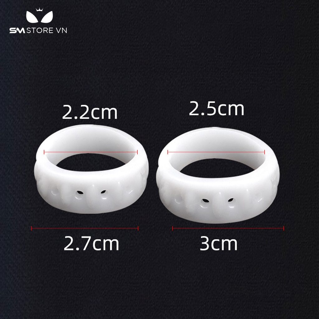 SMT4658 - Vòng đeo cu silicon trắng đục có lỗ nhỏ thoáng khí dài 2.7 và 3cm