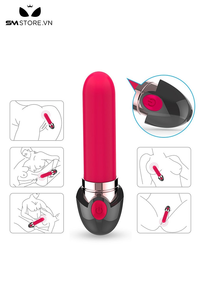 SMT4671 - Máy rung ngụy trang hình thỏi son sạc điện dài 96mm