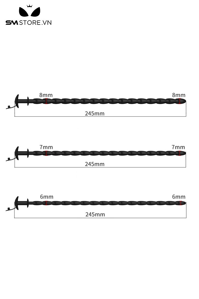 SMT4686 -  Đồ chơi niệu đạo sounding silicon xoắn ốc với ống rỗng