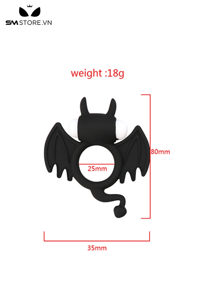 SMT4706 - Vòng đeo dương vật silicon có rung hình cánh rơi dài 80mm
