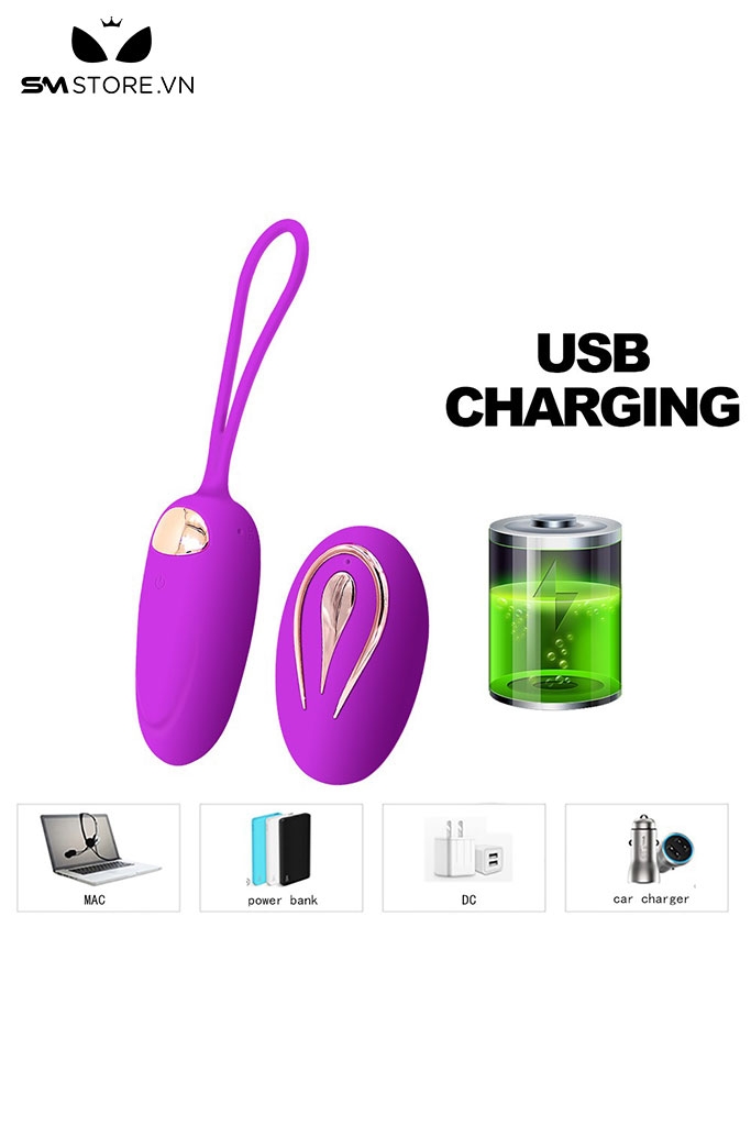 SMT4712 - Trứng rung mini không dây điều khiển từ xa sạc điện dài 16.8cm