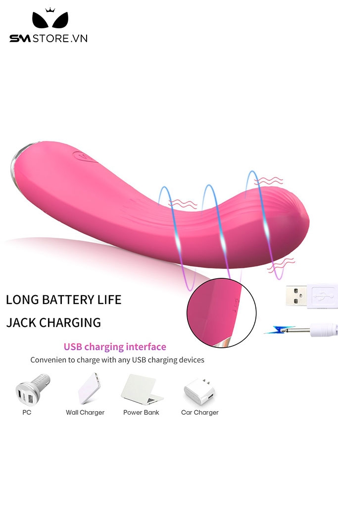 SMT4714 - Máy rung cầm tay dạng thanh cong dài 21cm bằng silicon