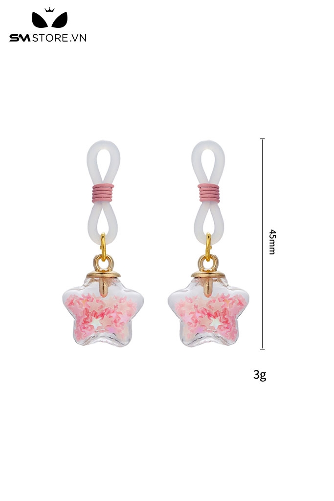 SMT4740 - Nipple play kẹp ti silicon hình ngôi sao dạ quang phát sáng