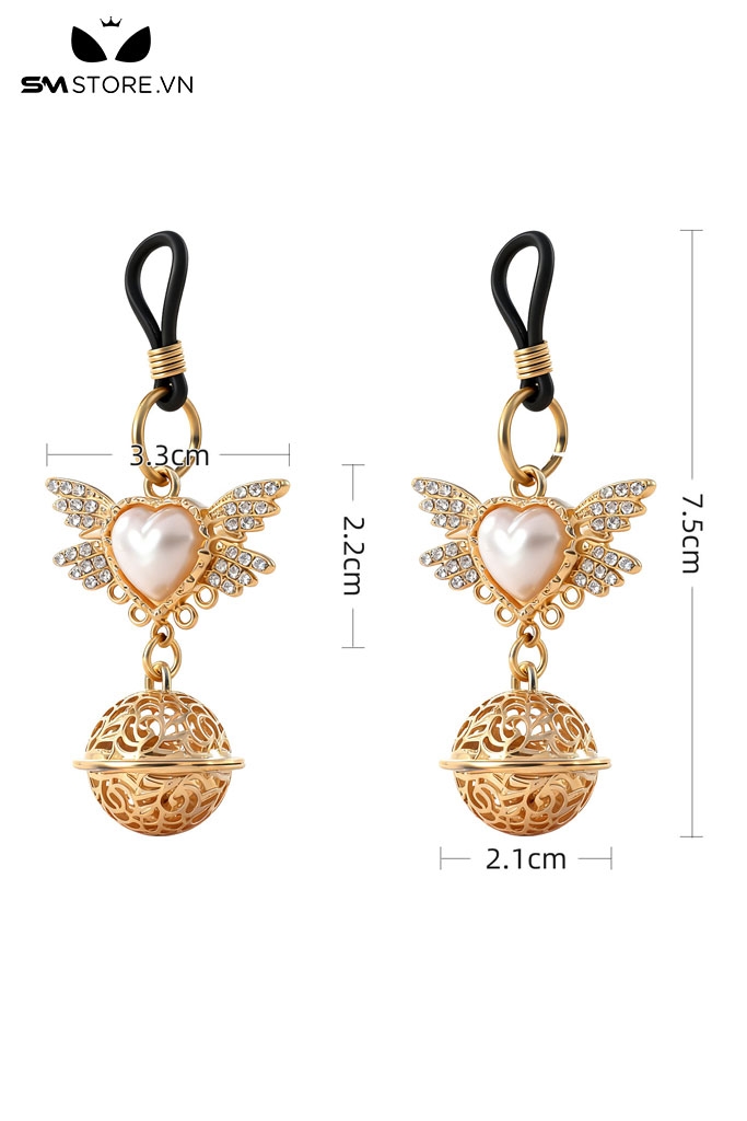 SMT4741 - Kẹp đầu vú nipple play thiết kế đôi cánh thiên thần mix chuông