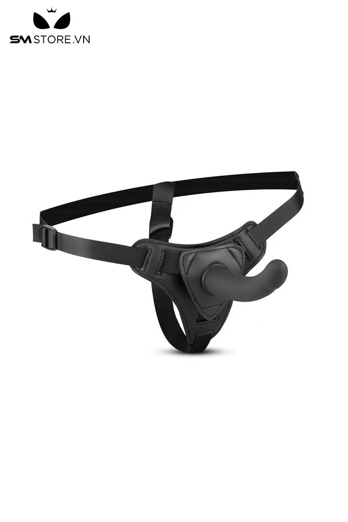 SMT475 - Dương vật giả silicon kèm đai đeo lọt khe dài 13cm màu đen